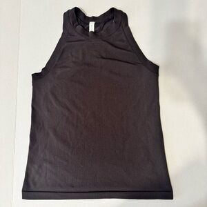 Athleta Black Ribbed High-Neck Tank